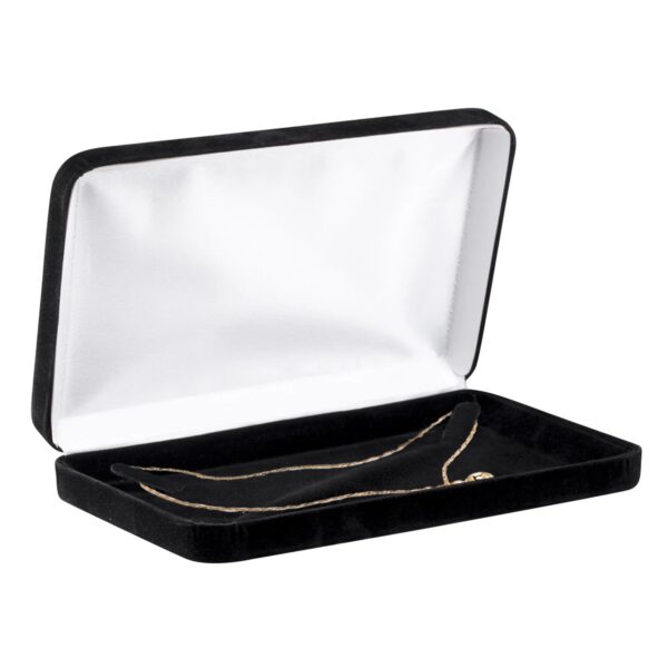 Custom velveteen necklace pendant jewelry box with magnetic closure and foam insert, factory-direct packaging