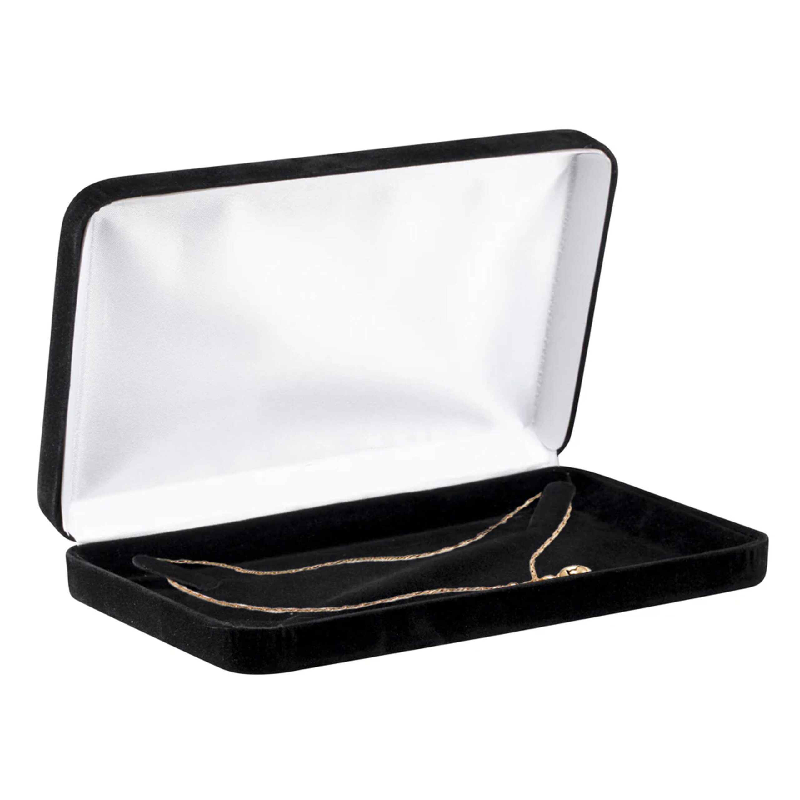 Custom velveteen necklace pendant jewelry box with magnetic closure and foam insert, factory-direct packaging