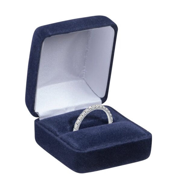 Premium Velveteen Ring Box — Custom Logo Jewelry Packaging Custom velveteen ring display box with embossed logo, luxury jewelry packaging