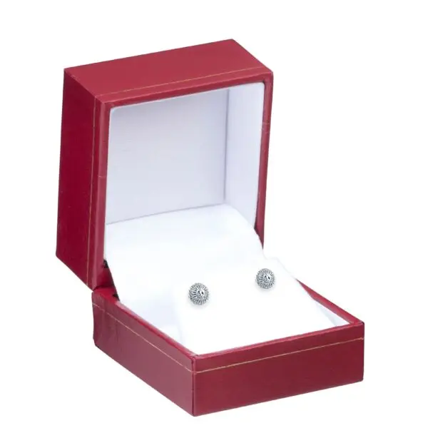 Custom Vintage-Inspired Rigid Earring Box with Logo Printing Custom luxury vintage-inspired rigid earring box with foam insert and full logo branding
