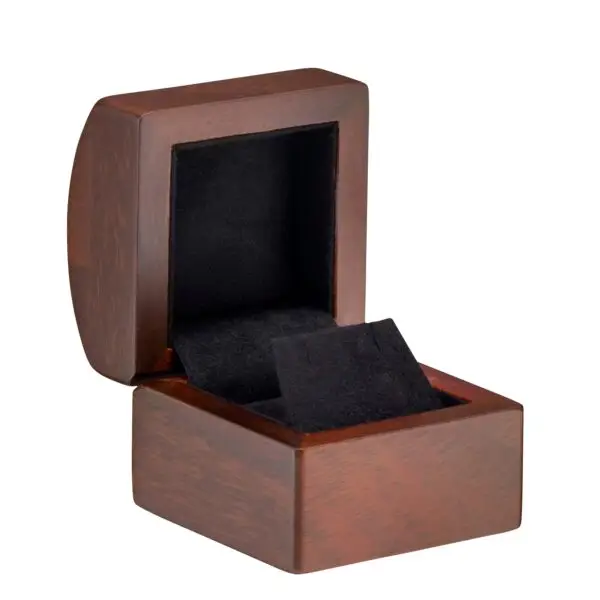 Custom Walnut Wood Earring Box – Private Label Jewelry Packaging Premium walnut wood earring boxes with custom logo branding and foam inserts for jewelry packaging