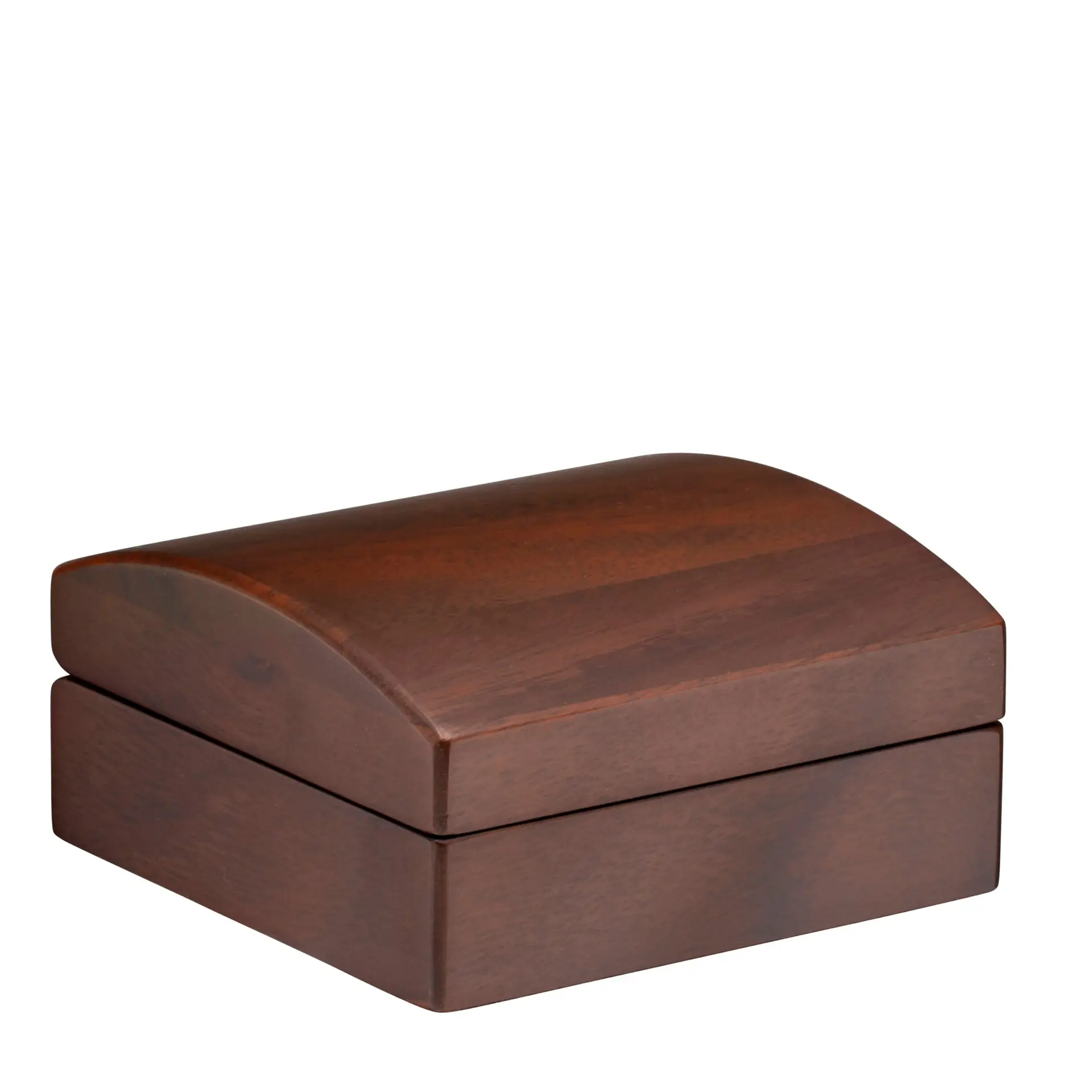 Walnut wood large earring display box with custom logo engraving and T-bar stand, premium jewelry packaging
