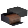 Walnut Wood Large Earring Display Box with Custom Logo, OEM Jewelry Packaging Walnut wood large earring display box with custom logo engraving and T-bar stand, premium jewelry packaging