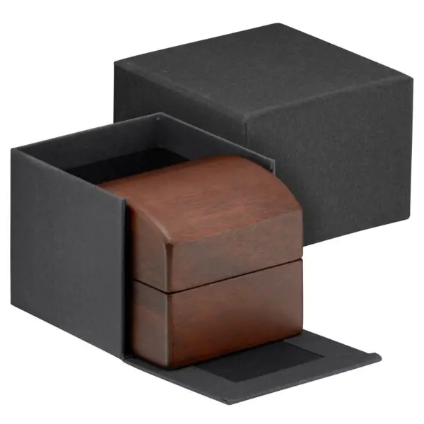 Custom Walnut Wood Earring Box – Private Label Jewelry Packaging Premium walnut wood earring boxes with custom logo branding and foam inserts for jewelry packaging