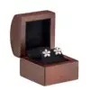 Custom Walnut Wood Earring Box – Private Label Jewelry Packaging Premium walnut wood earring boxes with custom logo branding and foam inserts for jewelry packaging