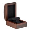 Premium walnut wood T-shaped necklace and pendant display box with custom foam insert and embossed logo branding