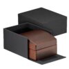 Premium walnut wood T-shaped necklace and pendant display box with custom foam insert and embossed logo branding