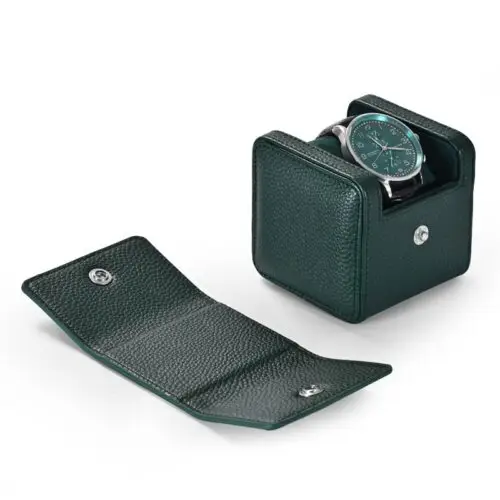 Luxury microfiber watch gift box with vintage buckle closure, custom jewelry packaging for brands