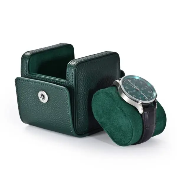 Custom Luxury Watch Gift Boxes – Microfiber with Vintage Buckle Closure Luxury microfiber watch gift box with vintage buckle closure, custom jewelry packaging for brands