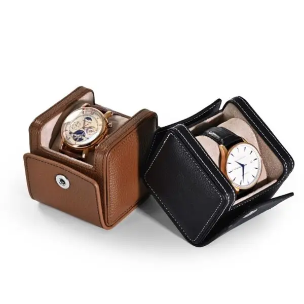 Custom Luxury Watch Gift Boxes – Microfiber with Vintage Buckle Closure Luxury microfiber watch gift box with vintage buckle closure, custom jewelry packaging for brands