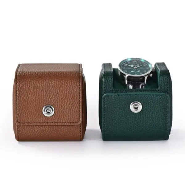 Custom Luxury Watch Gift Boxes – Microfiber with Vintage Buckle Closure Luxury microfiber watch gift box with vintage buckle closure, custom jewelry packaging for brands