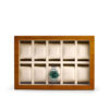 Premium 10-watch custom storage box with velvet dividers and white-label branding for jewelry retailers