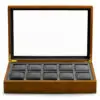 Premium 10-watch custom storage box with velvet dividers and white-label branding for jewelry retailers