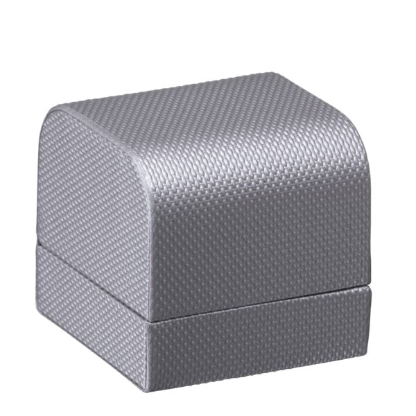 Custom weave texture small earring box with contemporary design, customizable branding and magnetic closure