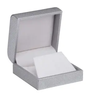 Custom weave texture earring and pendant box with contemporary design and foam insert