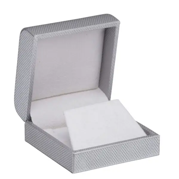 Custom weave texture earring and pendant box with contemporary design and foam insert