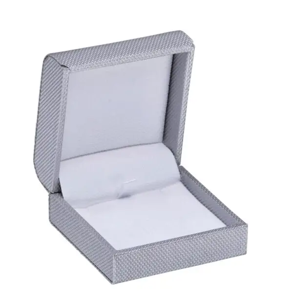 Custom weave texture earring and pendant box with contemporary design and foam insert