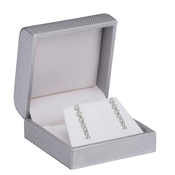 Custom weave texture earring and pendant box with contemporary design and foam insert