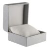 Custom Weave Texture Pillow Box Jewelry Packaging — OEM & Private Label Custom weave texture rigid pillow box for jewelry packaging, shown open with foam insert and branded interior