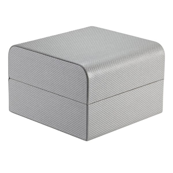 Custom Weave Texture Pillow Box Jewelry Packaging — OEM & Private Label Custom weave texture rigid pillow box for jewelry packaging, shown open with foam insert and branded interior