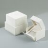 White velvet earring and ring jewelry box with custom foam insert and lid closure – luxury packaging for jewelry brands