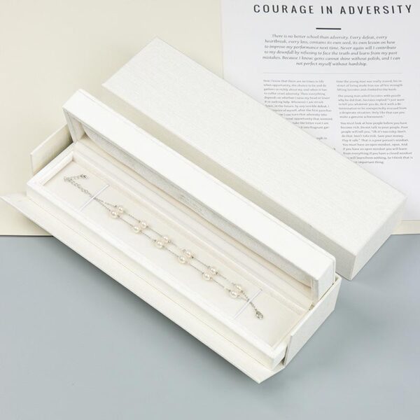 White velvet earring and ring jewelry box with custom foam insert and lid closure – luxury packaging for jewelry brands