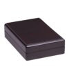 Premium piano wood necklace presentation box with custom velvet insert and embossed logo on lid