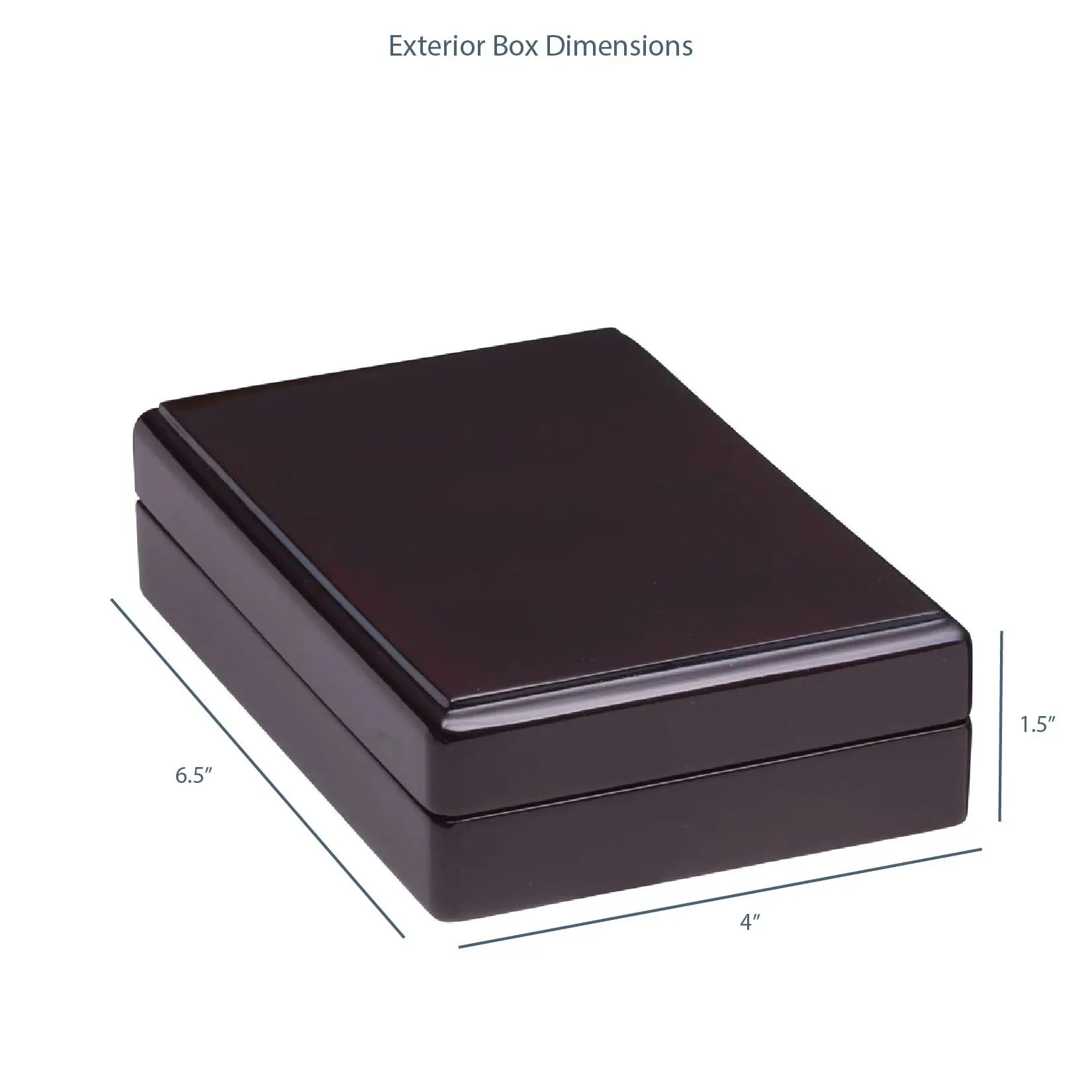 Premium piano wood necklace presentation box with custom velvet insert and embossed logo on lid