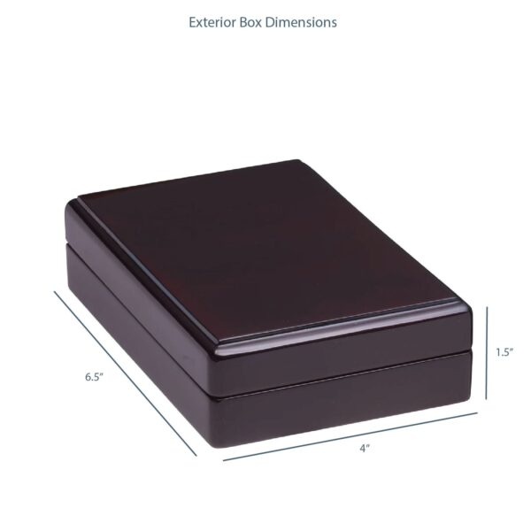 Premium piano wood necklace presentation box with custom velvet insert and embossed logo on lid