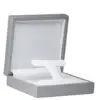 Luxury lacquered wooden T-bar earring box with custom branding, ideal for jewelry retail packaging and gifting