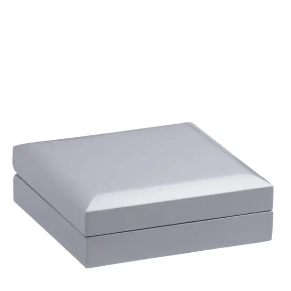 Luxury lacquered wooden T-bar earring box with custom branding, ideal for jewelry retail packaging and gifting