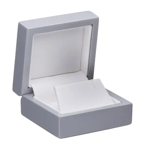 Luxury lacquered wooden earring box with custom logo and branding for jewelry retail packaging
