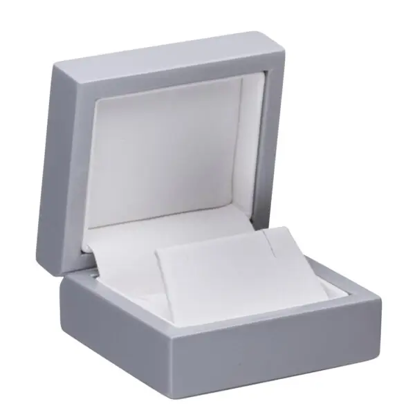 Luxury lacquered wooden earring box with custom logo and branding for jewelry retail packaging