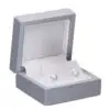 Luxury lacquered wooden earring box with custom logo and branding for jewelry retail packaging