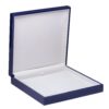 Luxury wooden lacquered necklace box with custom logo branding and padded interior insert