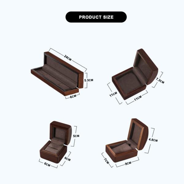 Custom solid wood necklace and pendant boxes with logo branding – luxury wholesale jewelry packaging