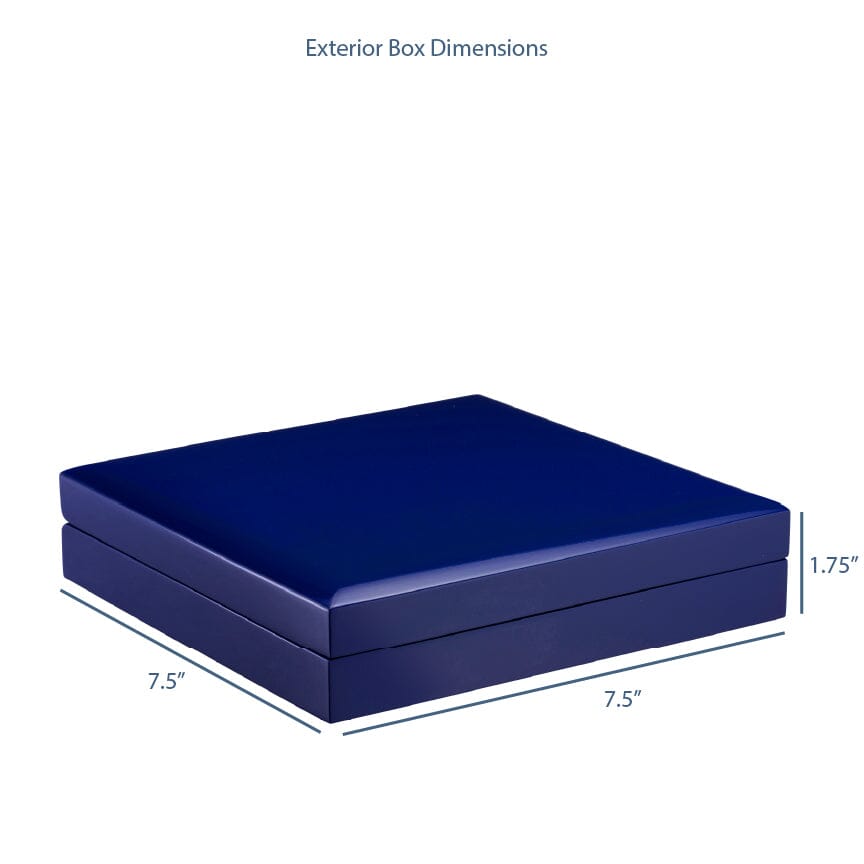 Luxury wooden lacquered necklace box with custom logo branding and padded interior insert