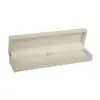 Woven linen bracelet box with soft textile exterior and customizable foam insert for jewelry retail packaging