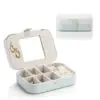Woven multi-slot travel ring organizer jewelry case in custom brand colors with customizable interior dividers