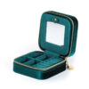 Premium custom zippered jewelry box with rigid structure, zip closure, and branded logo for jewelry brands and retailers.