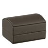 Dome leatherette double ring box with ribbon bow closure, premium jewelry packaging with custom logo branding