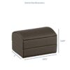 Dome leatherette double ring box with ribbon bow closure, premium jewelry packaging with custom logo branding