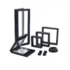 Custom floating jewelry display case with suspension insert design, closed view showing branded exterior packaging