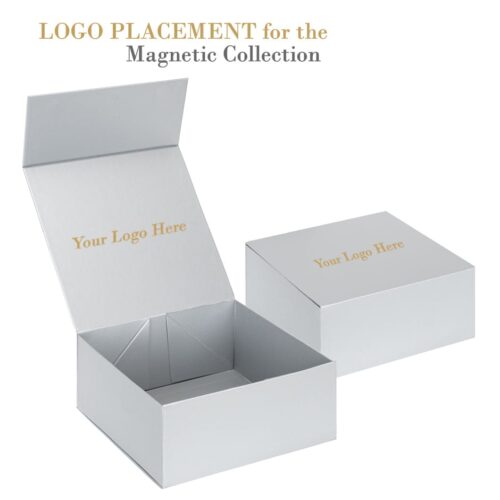 Foldable magnetic jewelry gift box with custom logo branding, luxury cardboard packaging for retail jewelry brands