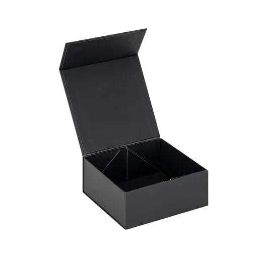 Foldable magnetic jewelry gift box with custom logo branding, luxury cardboard packaging for retail jewelry brands