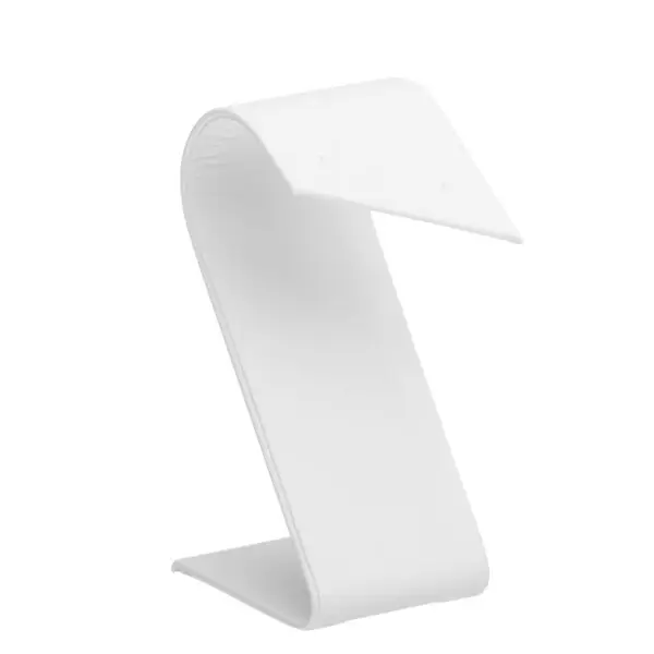 Custom leatherette foldover earring display stand with multiple earring pair slots, professional jewelry retail packaging