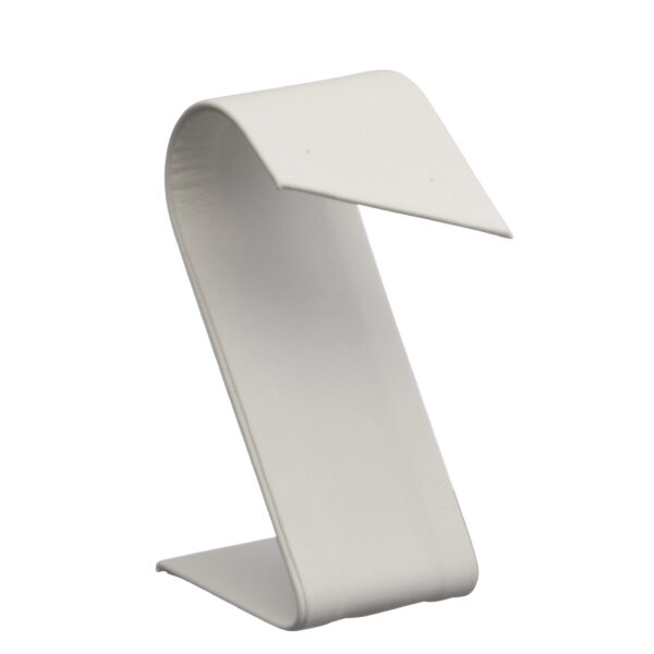 Custom leatherette foldover earring display stand with multiple earring pair slots, professional jewelry retail packaging