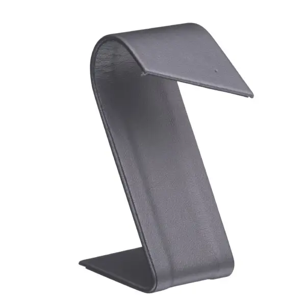 Custom leatherette foldover earring display stand with multiple earring pair slots, professional jewelry retail packaging
