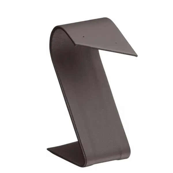 Custom leatherette foldover earring display stand with multiple earring pair slots, professional jewelry retail packaging
