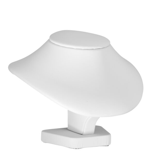 Leatherette Medium Round Necklace Display Stand – Custom Bulk Packaging Medium leatherette round necklace display stand with custom branding for jewelry packaging